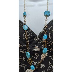 Chateau D'Argent Gold And Turquoise Necklace